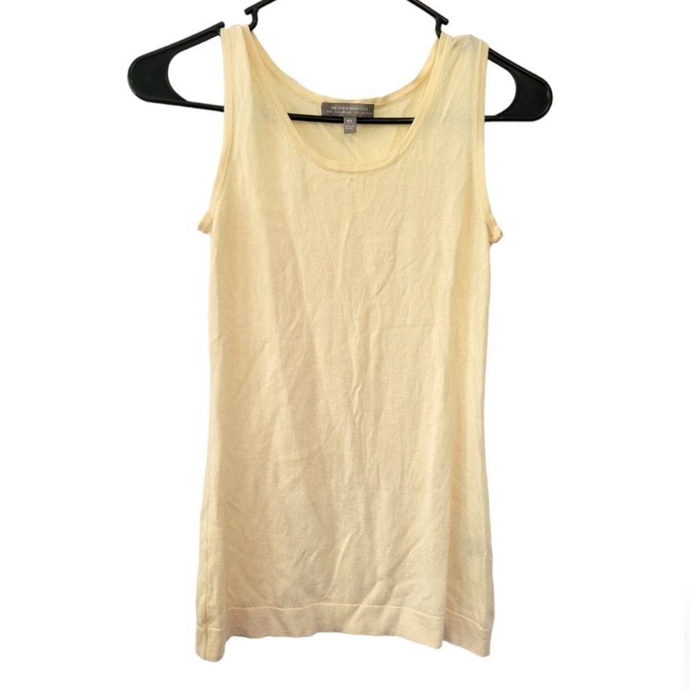 Neiman Marcus Silk Cashmere Wool Cream Sleeveless Sweater Size XS